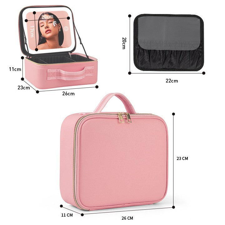 Makeup Bag with Mirror &amp; Light