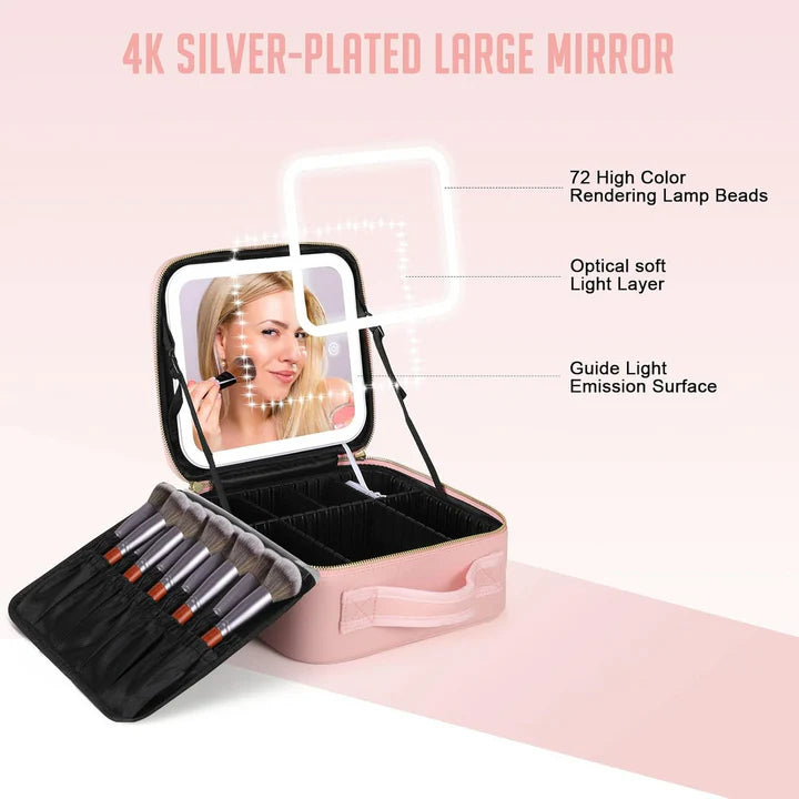 Makeup Bag with Mirror &amp; Light